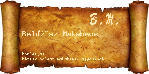 Belász Makabeus névjegykártya